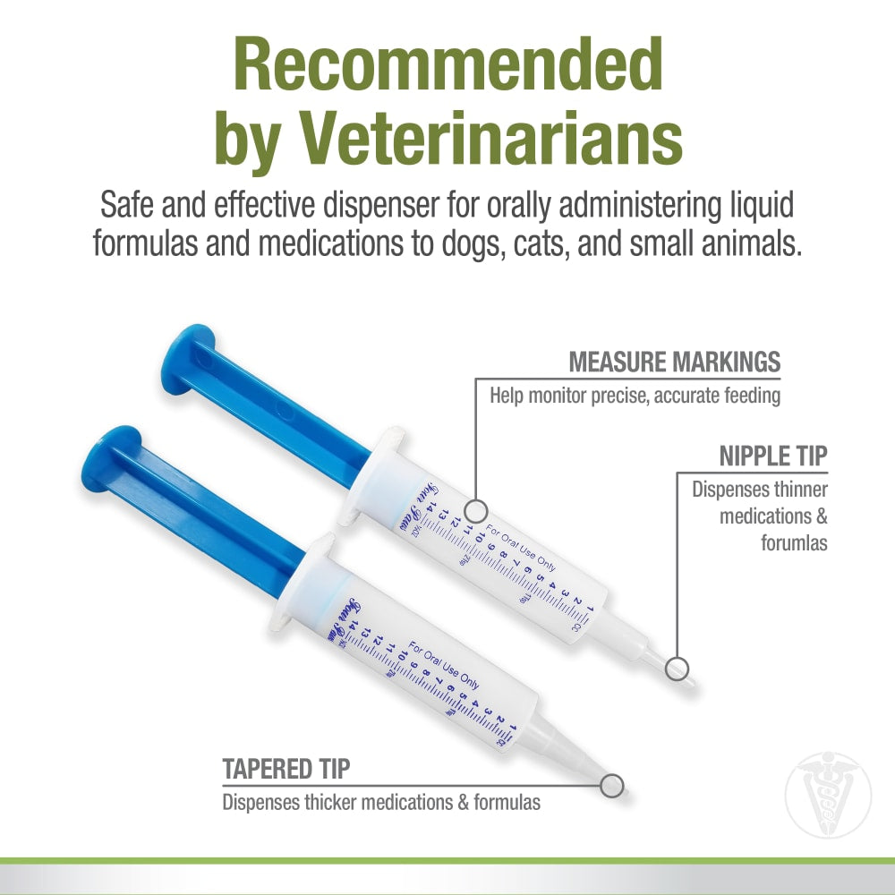 Zoomies & Co Pet Oral Syringe with Measure Markings for Administering Liquid Medications to Dogs and Cats