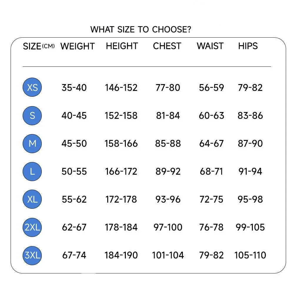 Size chart for Woody and Jessie cosplay costumes with measurements in centimeters and kilograms