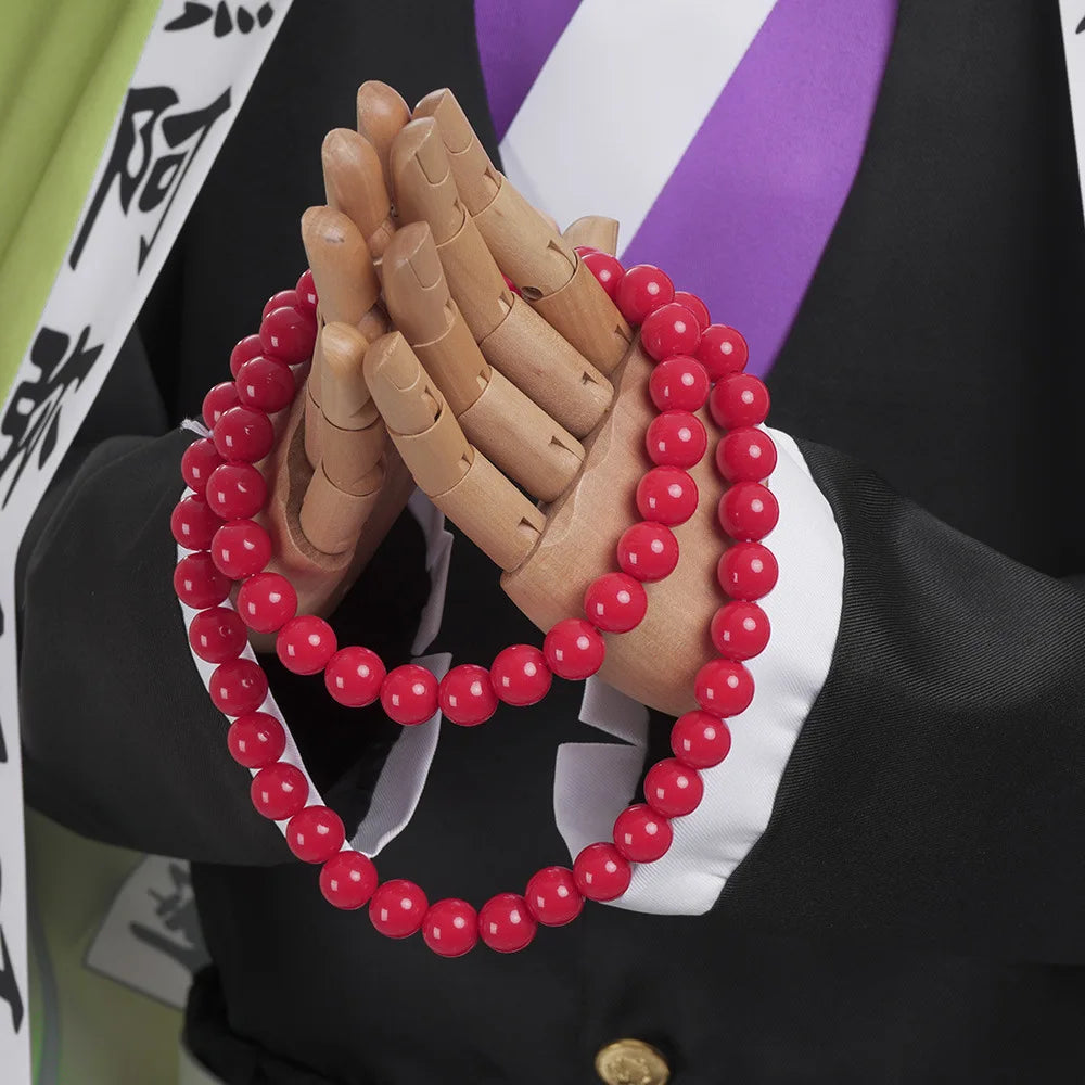 Himejima Gyomei cosplay costume featuring red prayer beads held in hands for anime fans