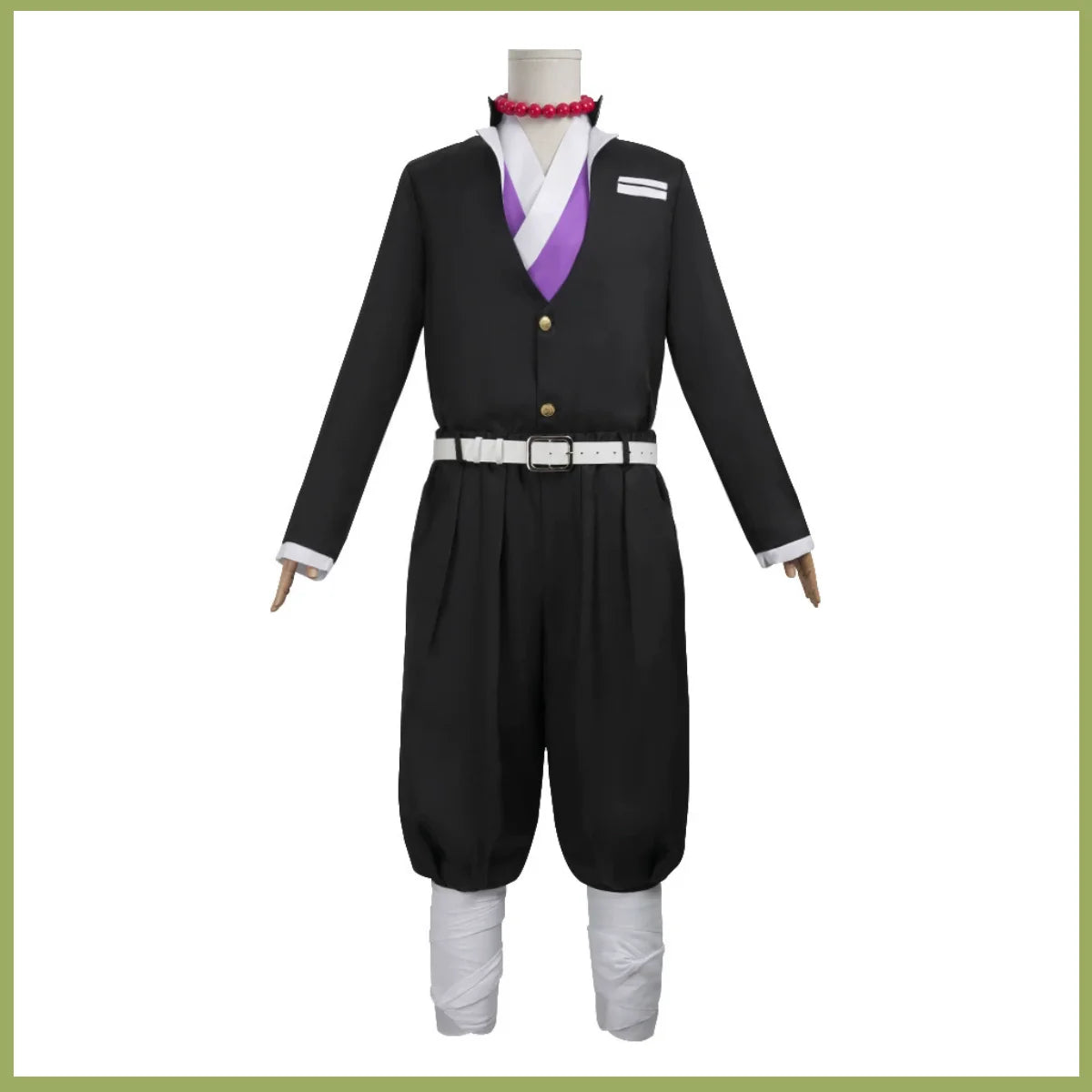 Himejima Gyomei cosplay costume in black with white pants and purple accents for anime fans