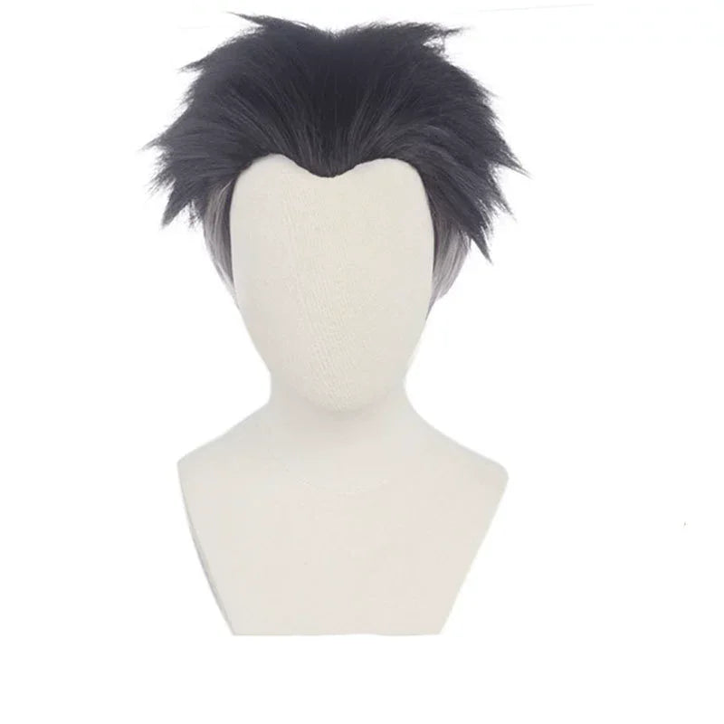 Himejima Gyomei cosplay costume wig with black and gray styling for anime enthusiasts