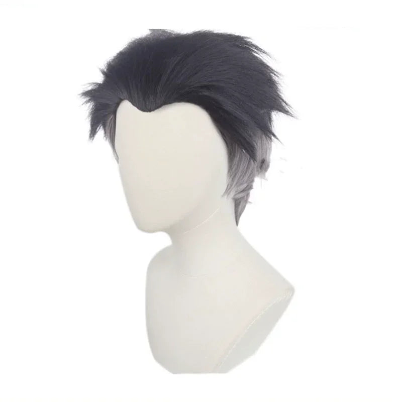 Himejima Gyomei cosplay costume wig in black and gray with stylish spiky design for anime fans