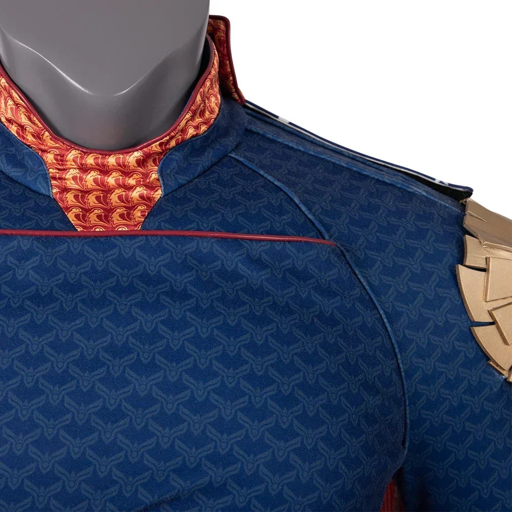 Zoomies & Co Homelander cosplay costume for men featuring detailed costume design and vibrant colors
