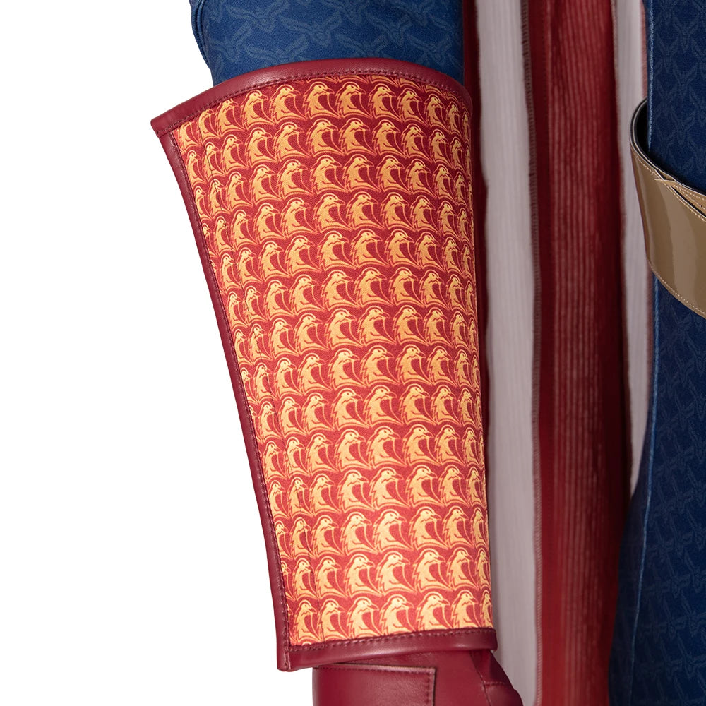 Detailed sleeve of a Homelander cosplay costume for men featuring intricate designs and vibrant colors