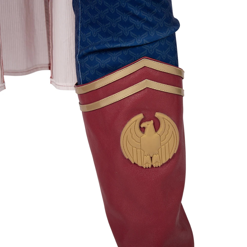 Homelander cosplay costume for men featuring detailed chest emblem and blue and red color scheme