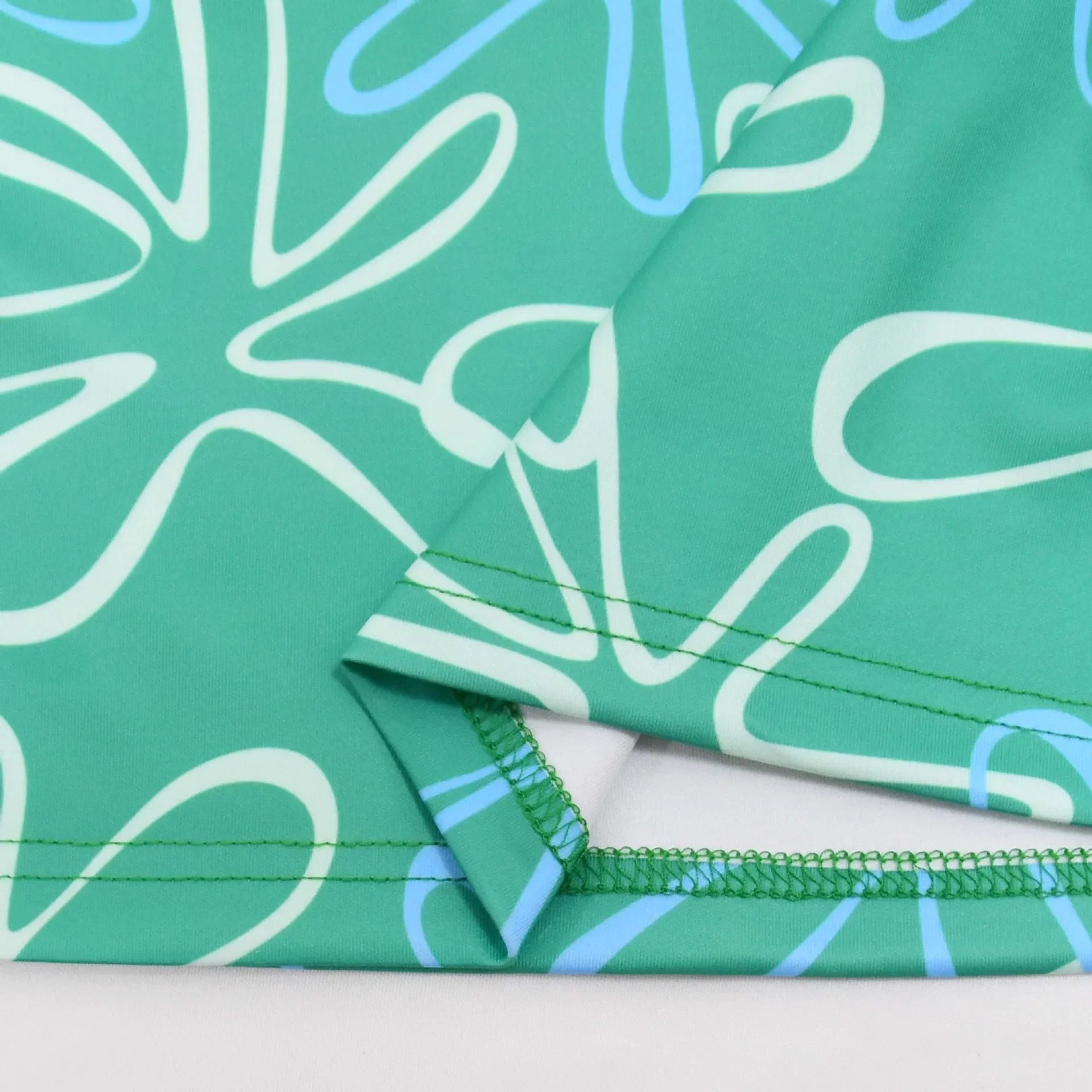 Inside Out Joy Halloween costume vibrant green fabric with abstract blue patterns for kids