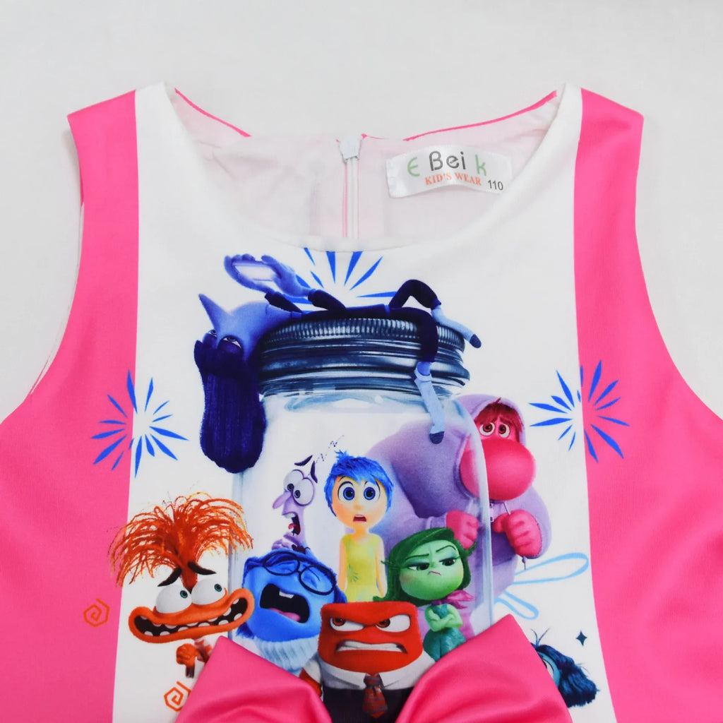 Inside Out Joy halloween costume featuring colorful character graphics and a bright pink design