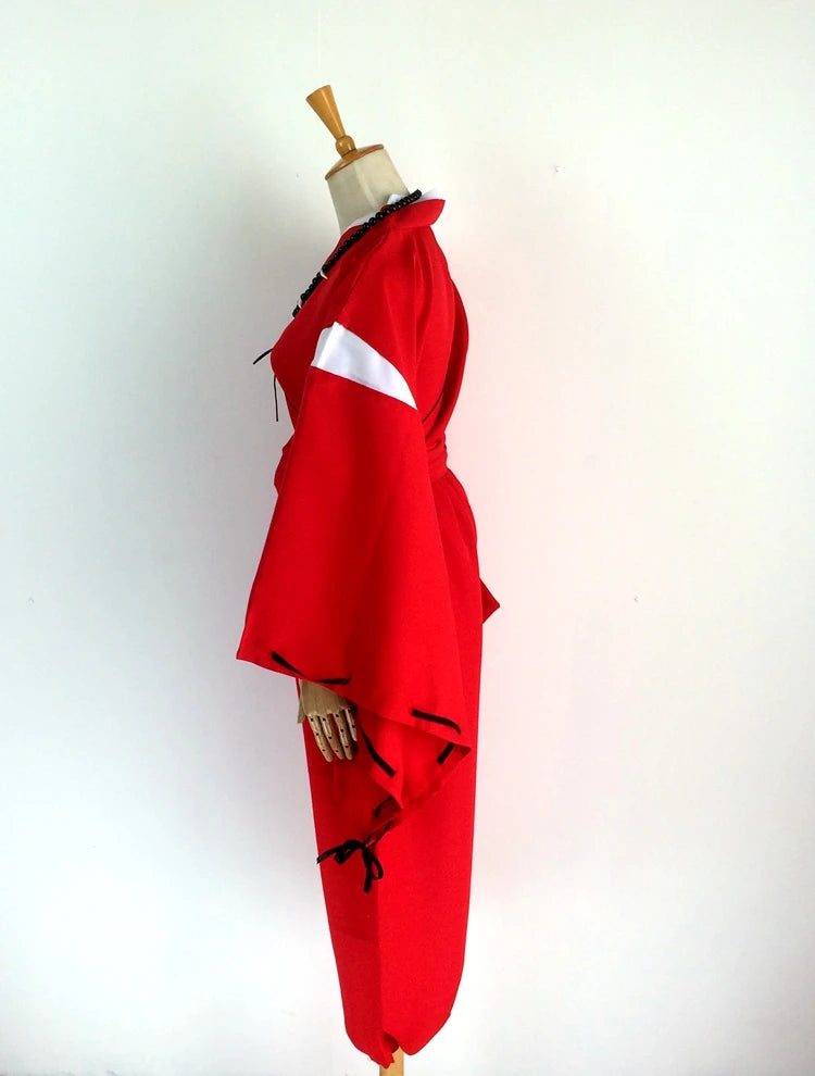 Inuyasha cosplay costume in red with wide sleeves and traditional styling for anime fans