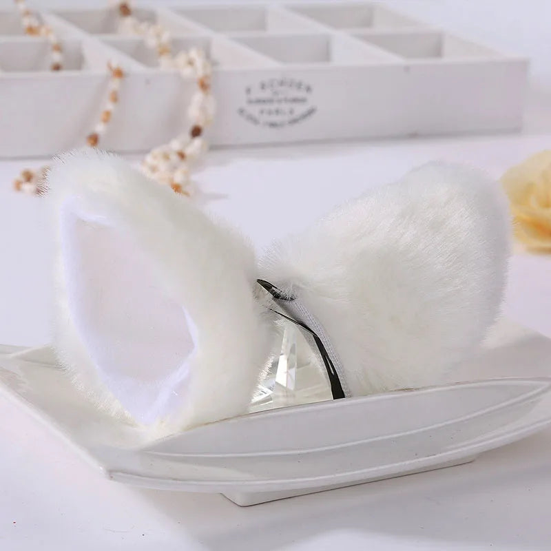 Cute white cat ears headband for Inuyasha cosplay costume fans and anime lovers