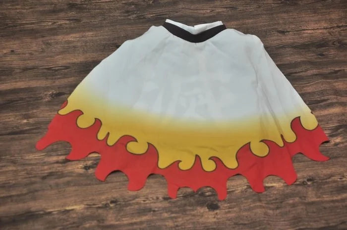 Japanese dog kimono costume with flame design in yellow and red suitable for pets