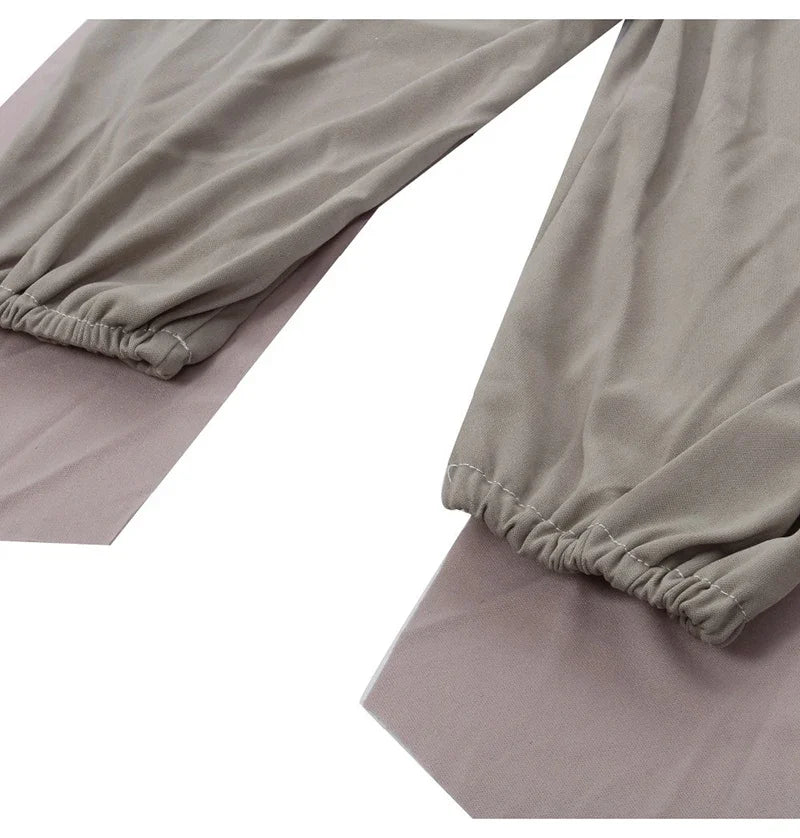 Grey fabric detail of Jedi Halloween costume for kids with elastic cuffs for a comfortable fit