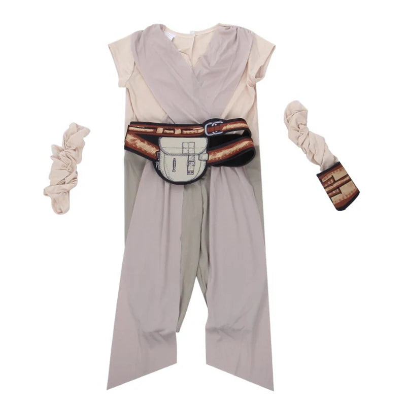 Jedi Halloween costume for kids featuring robe, belt, and accessories for aspiring young heroes