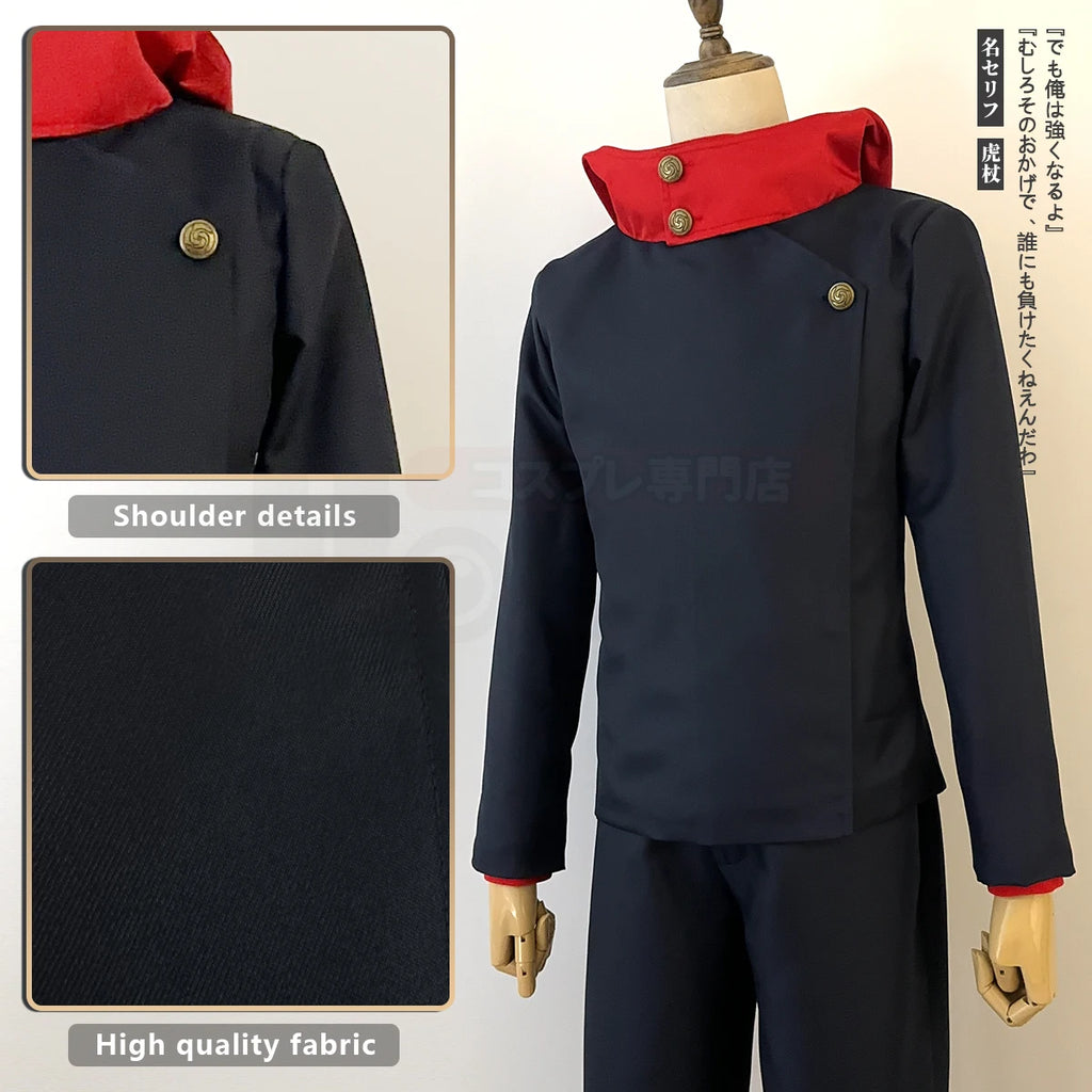 JJK Itadori Yuji Halloween outfit featuring high-quality fabric and detailed shoulder design