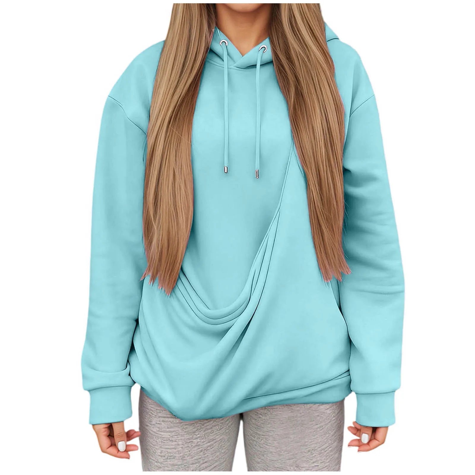Teal Zoomies & Co kangaroo pocket pet hoodie for women designed for comfort and style