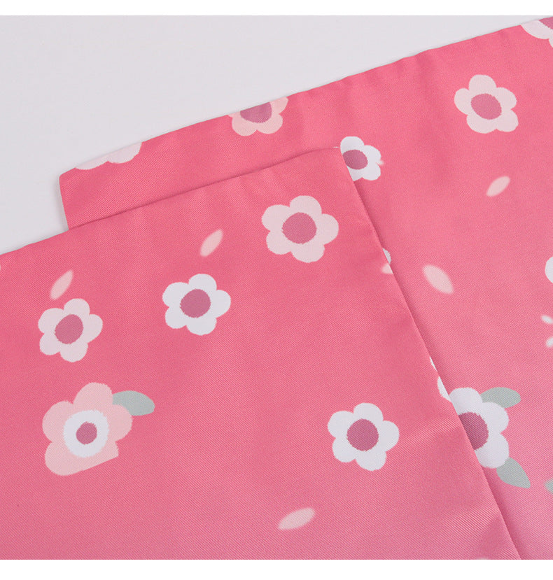 Pink floral pattern fabric for Kanroji Mitsuri cosplay costume with soft and vibrant design