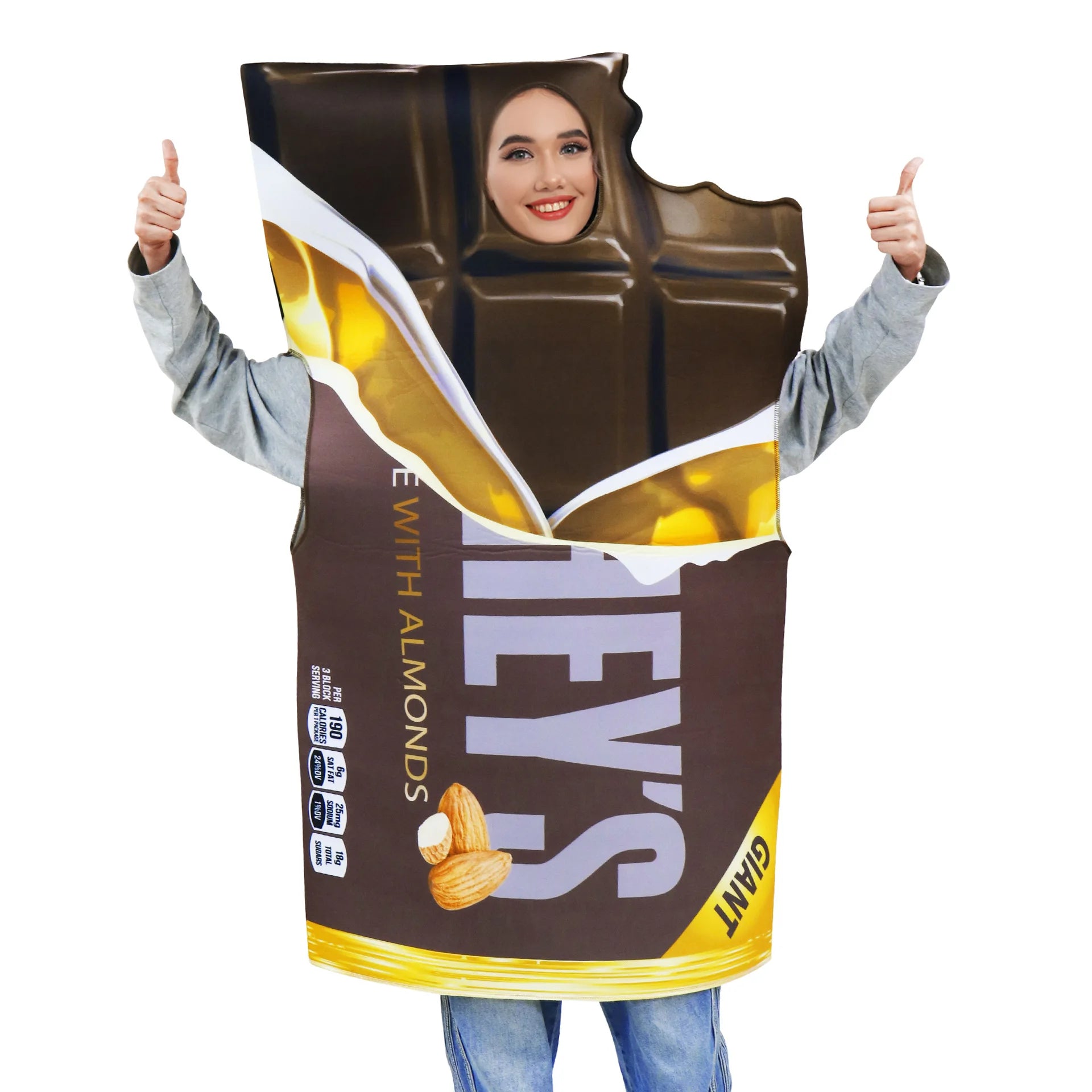 Funny Hershey's Chocolate Bar Costume with Almonds for Halloween Parties