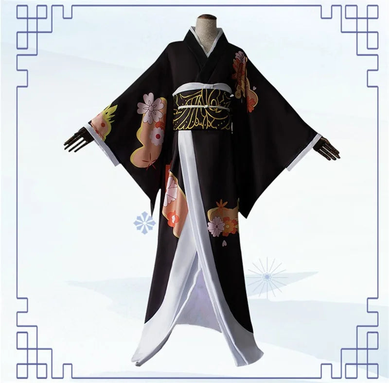 Kibutsuji Muzan cosplay costume featuring traditional design with floral patterns and elegant colors