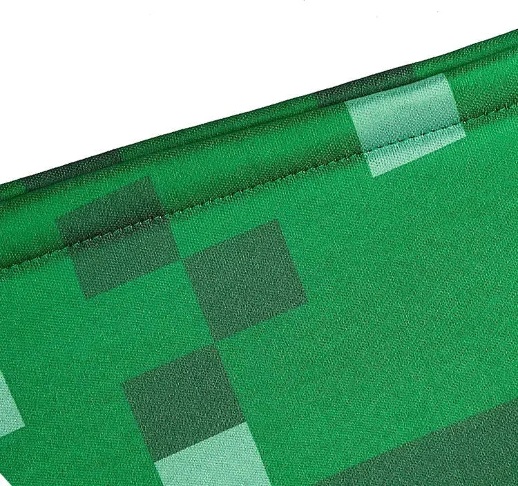 Kids pixel man cosplay costume featuring vibrant green pixelated design for imaginative play