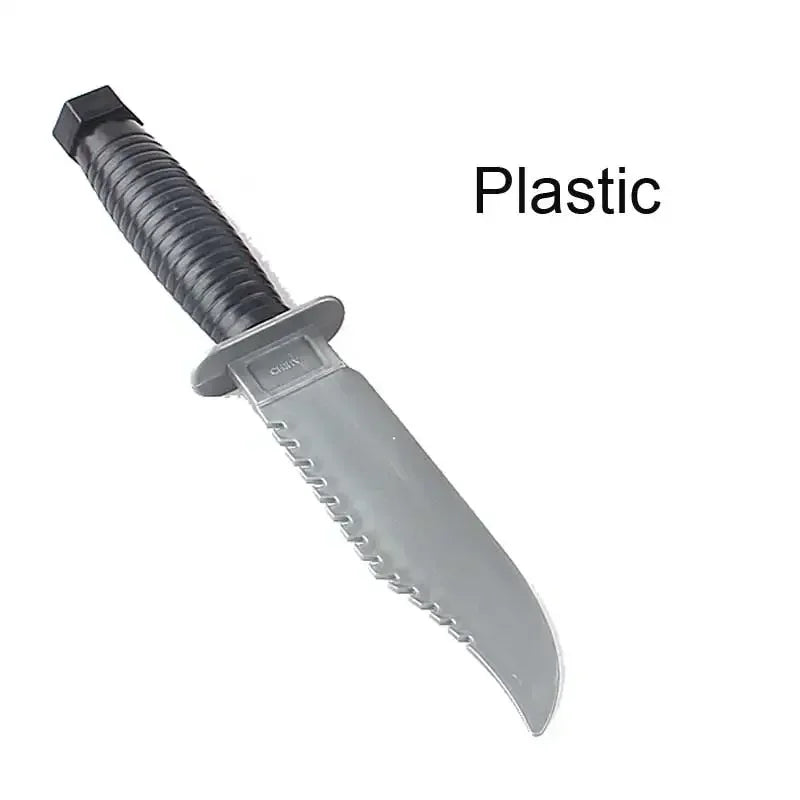 Plastic knife prop for kids scream costume Halloween 2025 with realistic details for spooky outfits