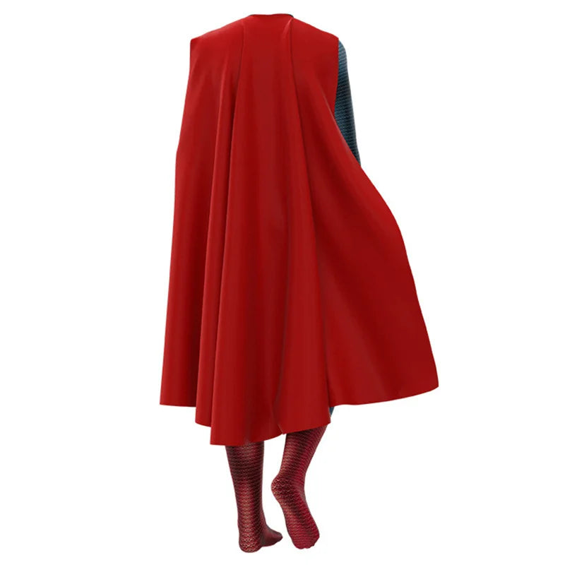 Superman costume with cape for Kids featuring a vibrant red cape and stylish design