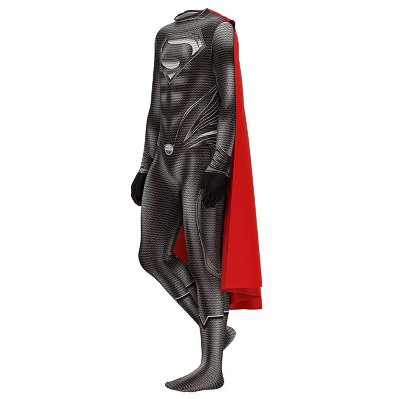 Superman costume with cape for Kids featuring a sleek design and vibrant red cape