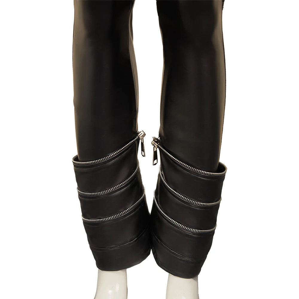 Black pants with zippers at the ankle for Kpop Demon Hunters Rumi cosplay costume