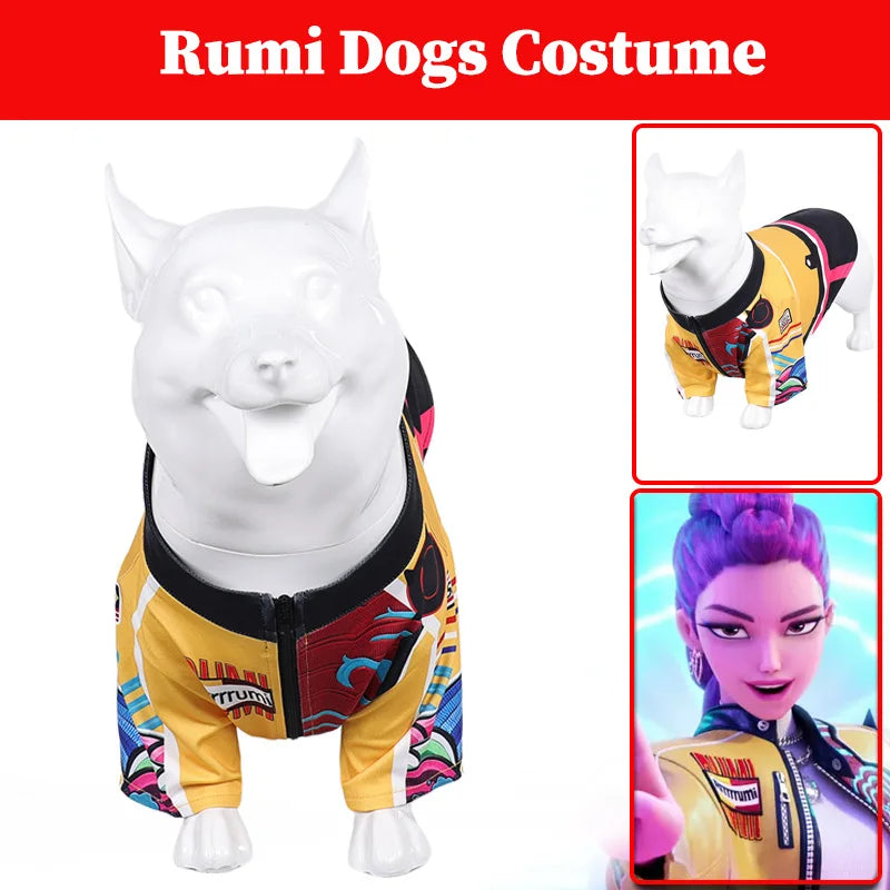 KPOP dog cosplay costume featuring vibrant colors and fun designs for stylish pets
