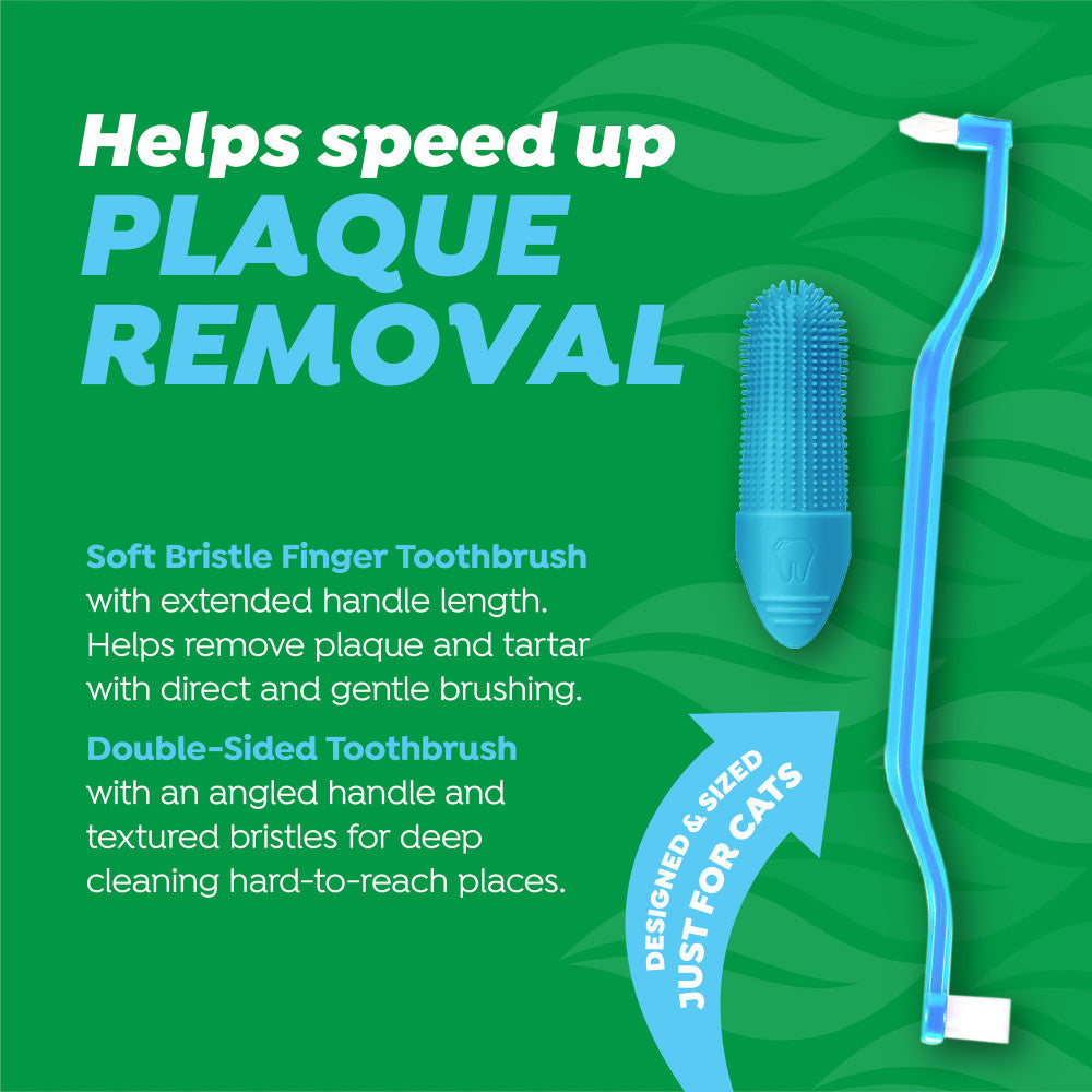 TropiClean Fresh Breath Toothbrush & Toothpaste Cat Dental Care Kit, 2.5-fl oz