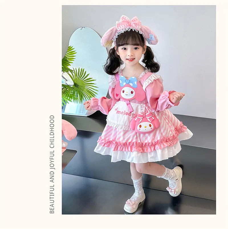 Cute Kuromi princess dress for kids with pastel colors and fun character details for playful dress-up