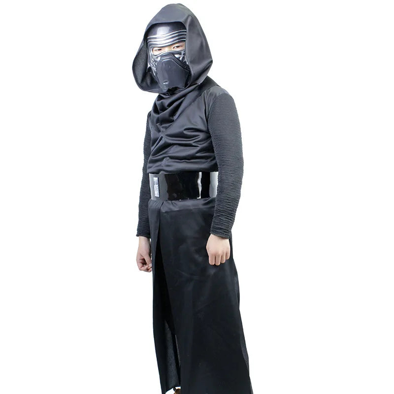 Kylo Ren dog costume for pets featuring a hooded cape and mask for a stylish Halloween look