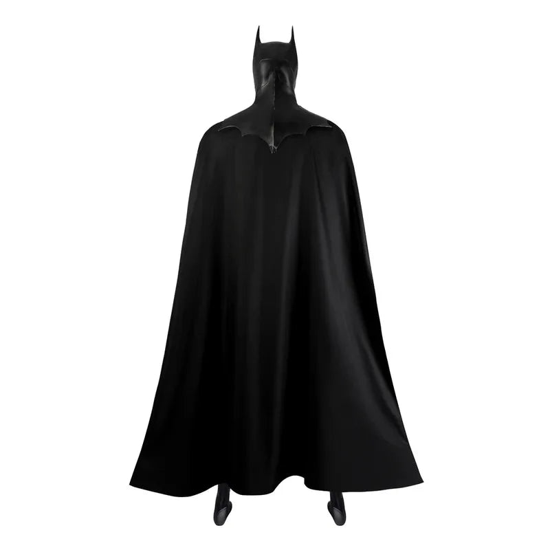 Michael Keaton Batman Costume for Adults featuring a full-length black cape and iconic cowl design