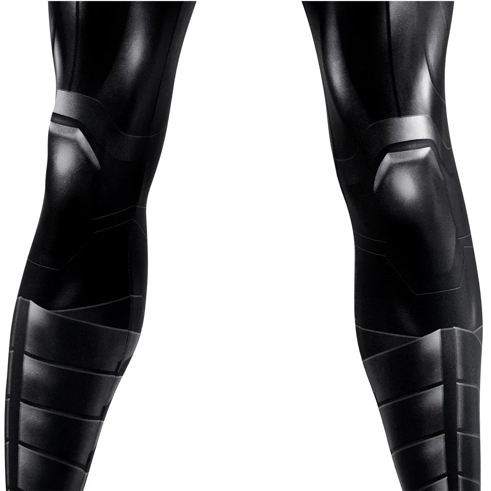 Michael Keaton Batman Costume for Adults featuring detailed black leg armor for a striking superhero look