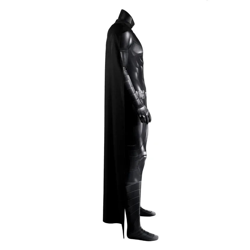 Michael Keaton Batman Costume for Adults featuring a detailed black bodysuit with a long cape
