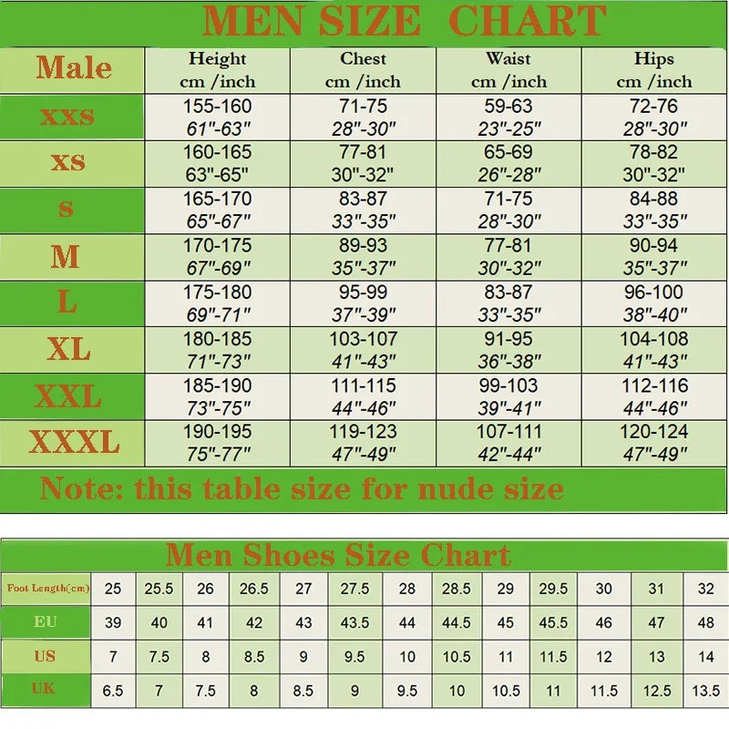 Men's size chart for the Michael Keaton Batman Costume for Adults including height and waist measurements