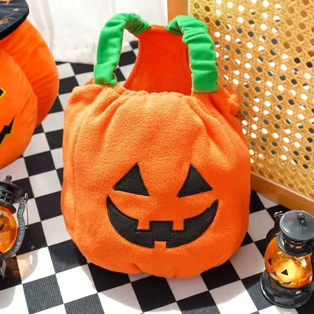 Dog pumpkin costume Halloween with soft fabric and playful jack-o-lantern design for festive fun