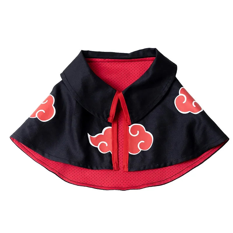 Naruto pet cloak with red cloud design and comfortable collar for stylish pet outfits
