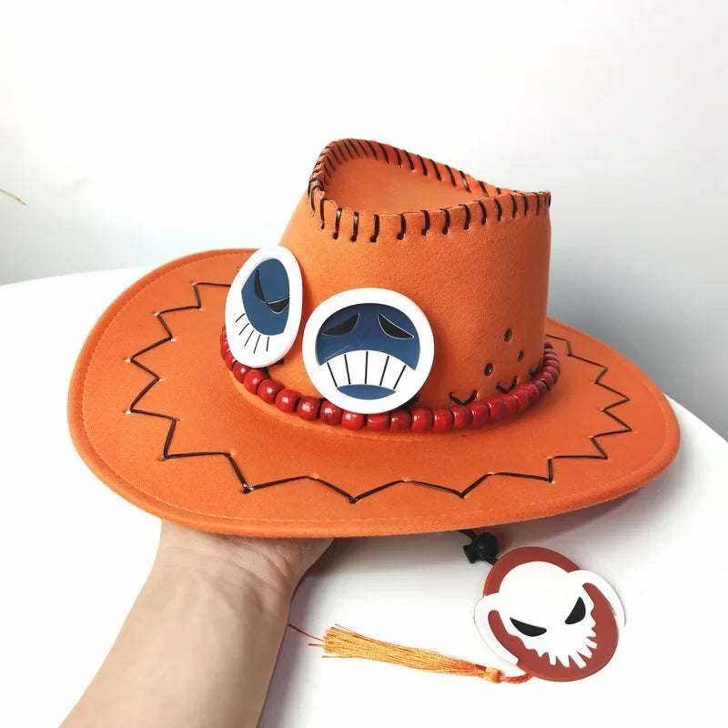 Ace cosplay hat One Piece with stitched details and festive decorations for anime fans