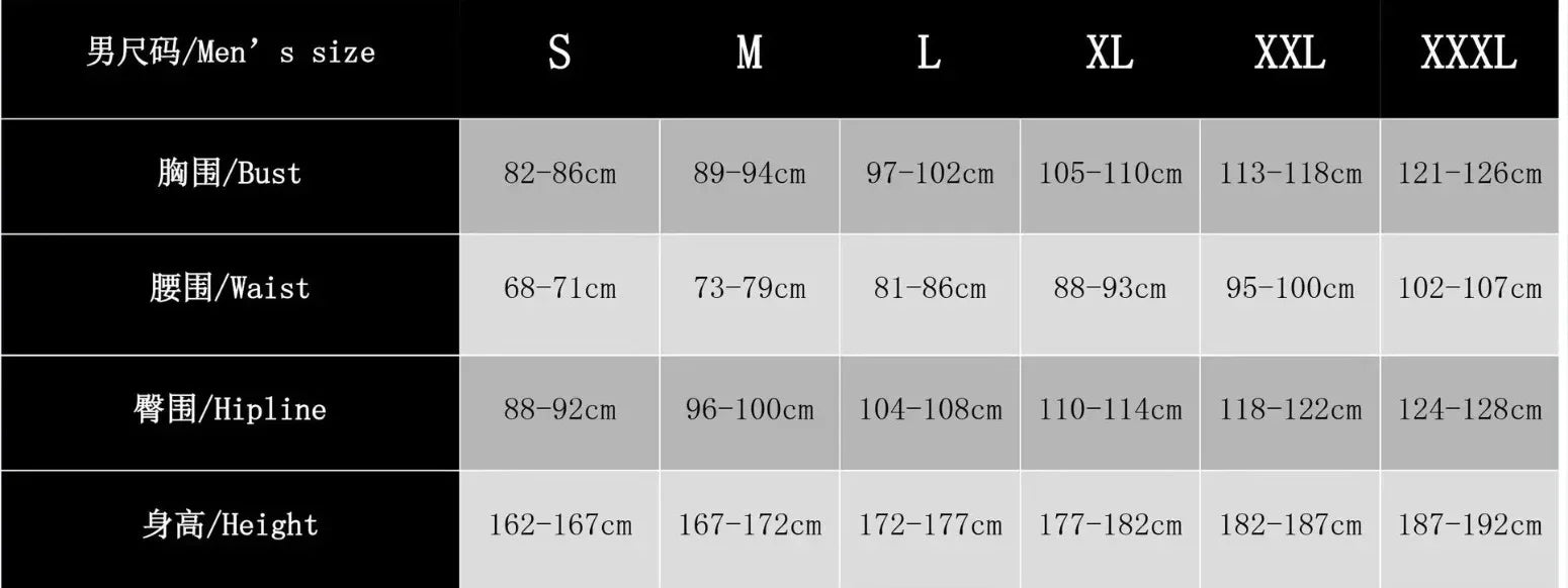 One Piece Zoro Halloween costume size chart for men in S, M, XL, XXL, XXXL options