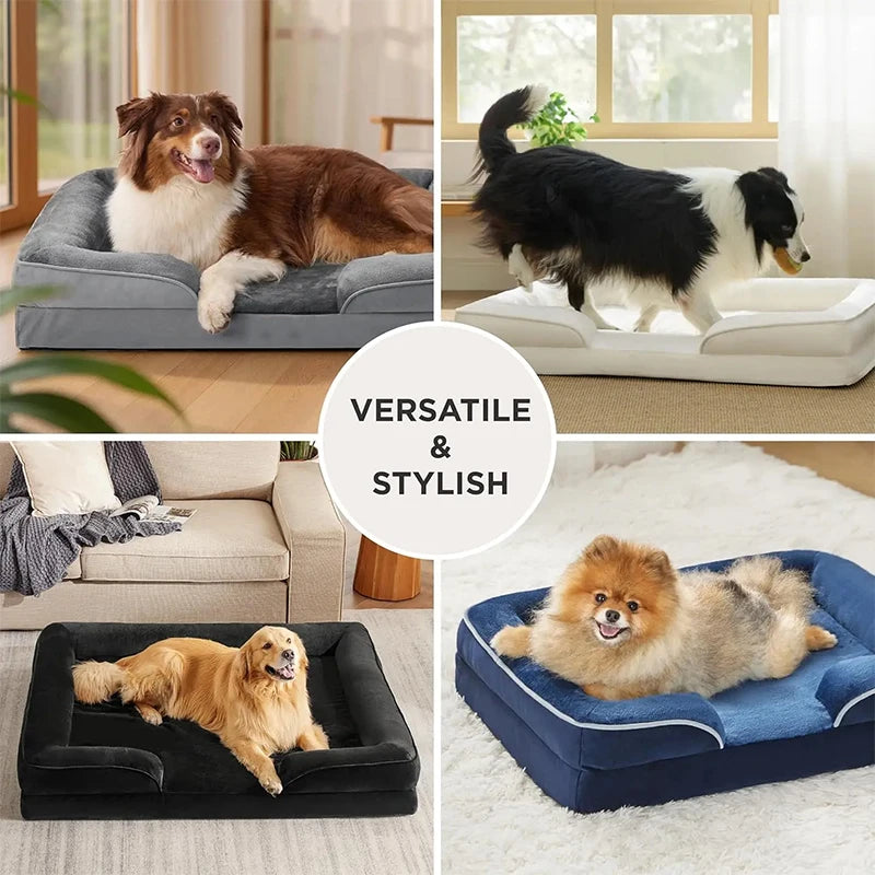 Orthopedic dog bed medium washable in various colors for comfortable pet lounging and support