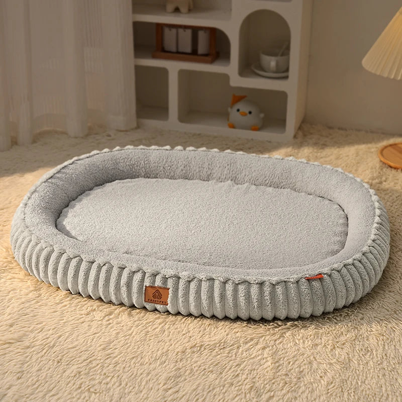 Soft orthopedic dog bed with bolster designed for comfort and support for your pet's sleep