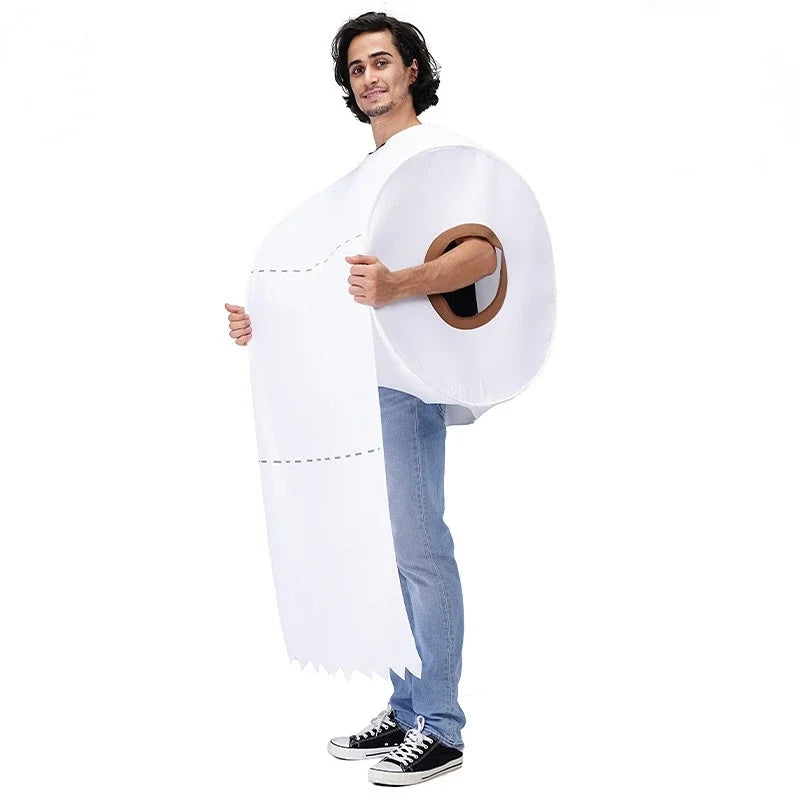 Funny party tissue roll dress up set for humorous costume parties or events.