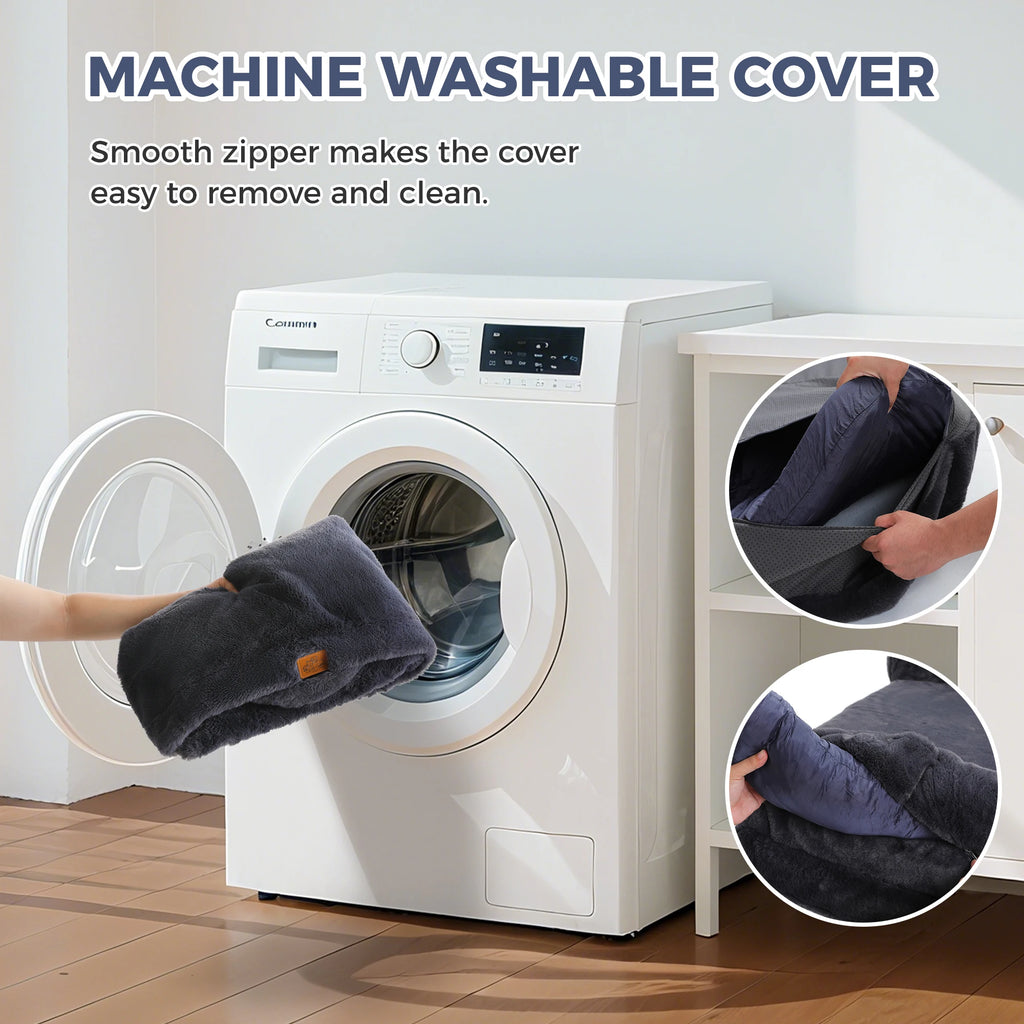 Foldable dog bed with machine washable cover for easy cleaning and maintenance