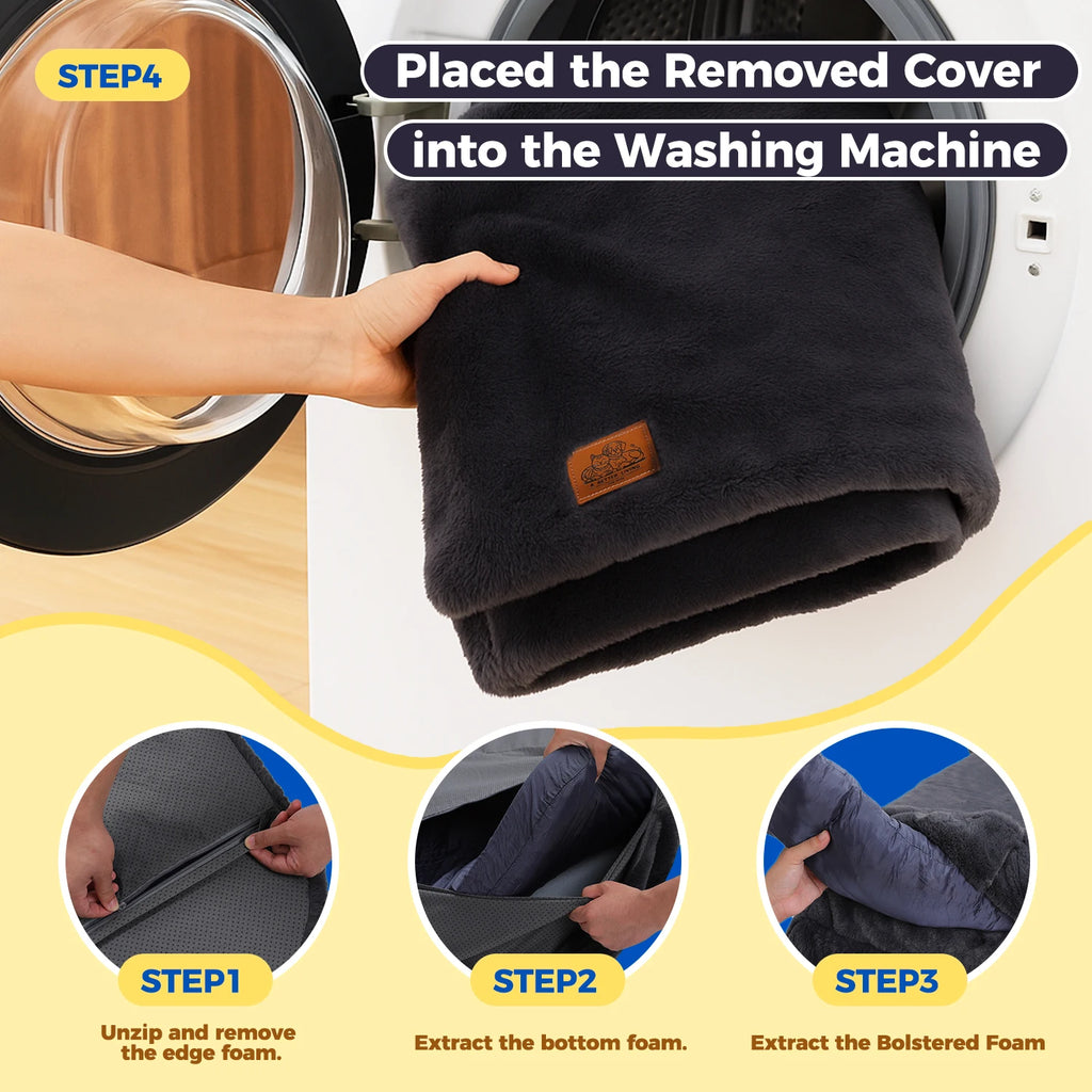 Step-by-step guide for cleaning a foldable dog bed with removable cover for easy maintenance