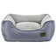 Gray plush dog bed with soft cushioned interior for small to medium pets