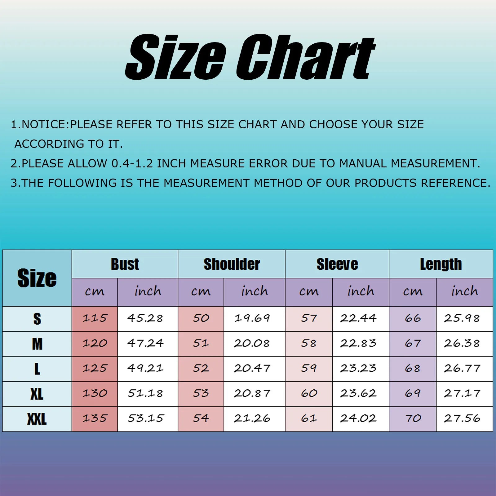 Size chart for pet carrier hoodie showing measurements for different sizes including bust and length
