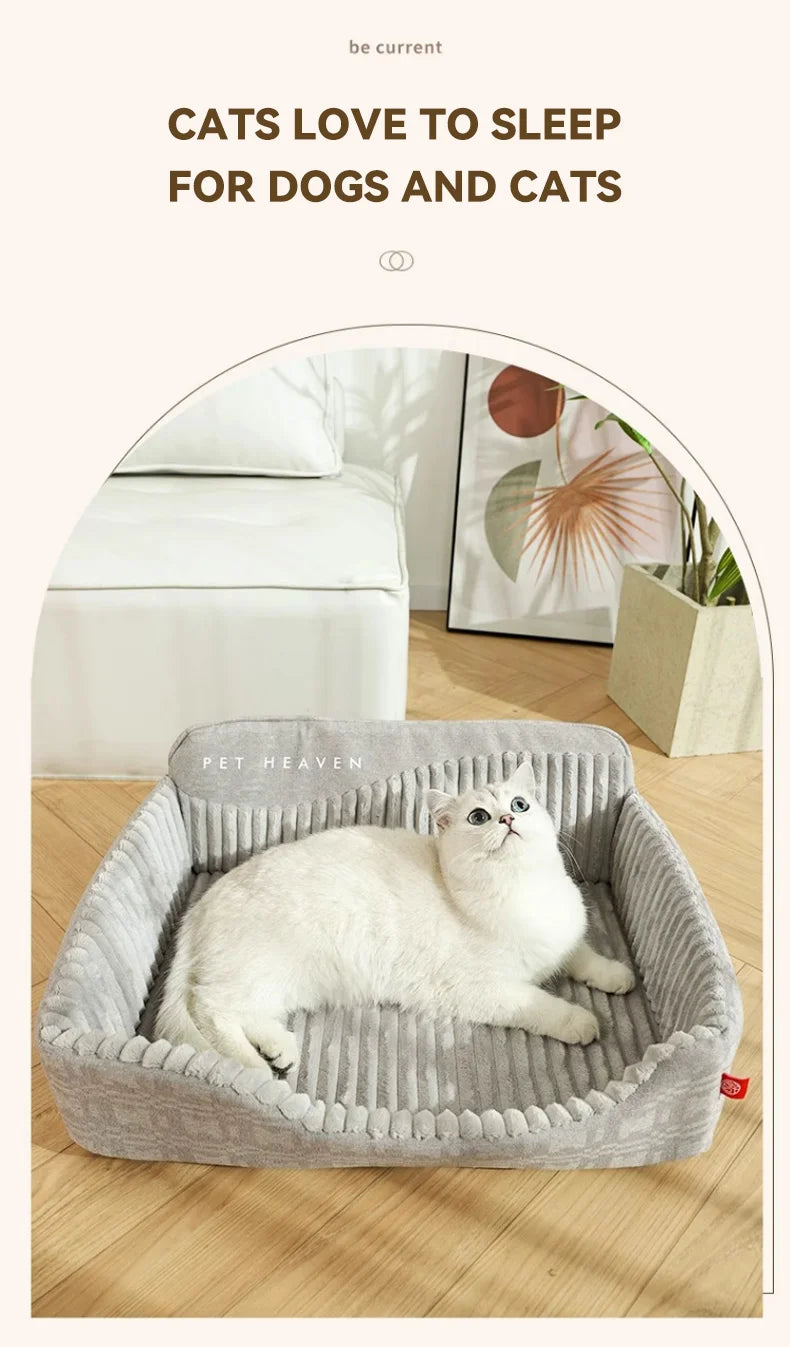Cozy dog sofa bed for winter with soft fabric and comfortable design for pets