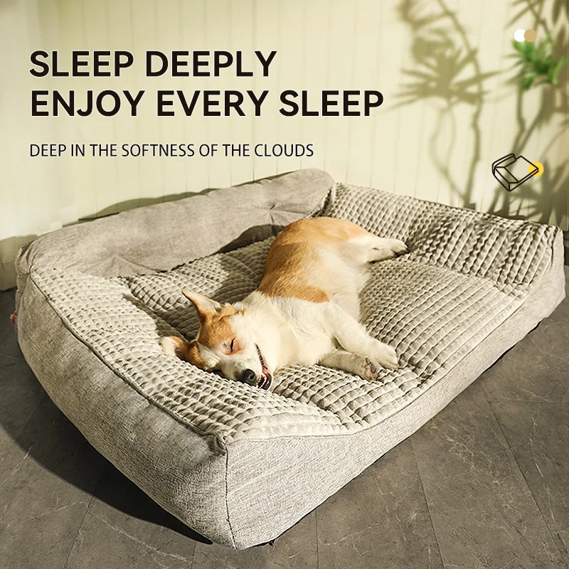 Cozy dog sofa bed for winter with soft cushioning, perfect for comfortable pet lounging
