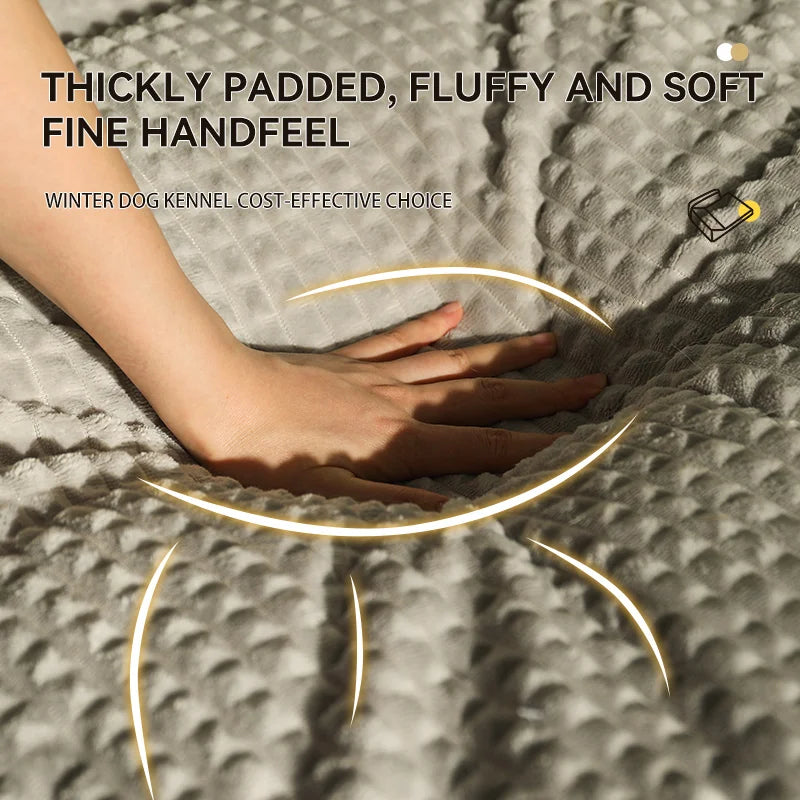 Cozy dog sofa bed for winter with thick padding and soft, fluffy texture for ultimate comfort