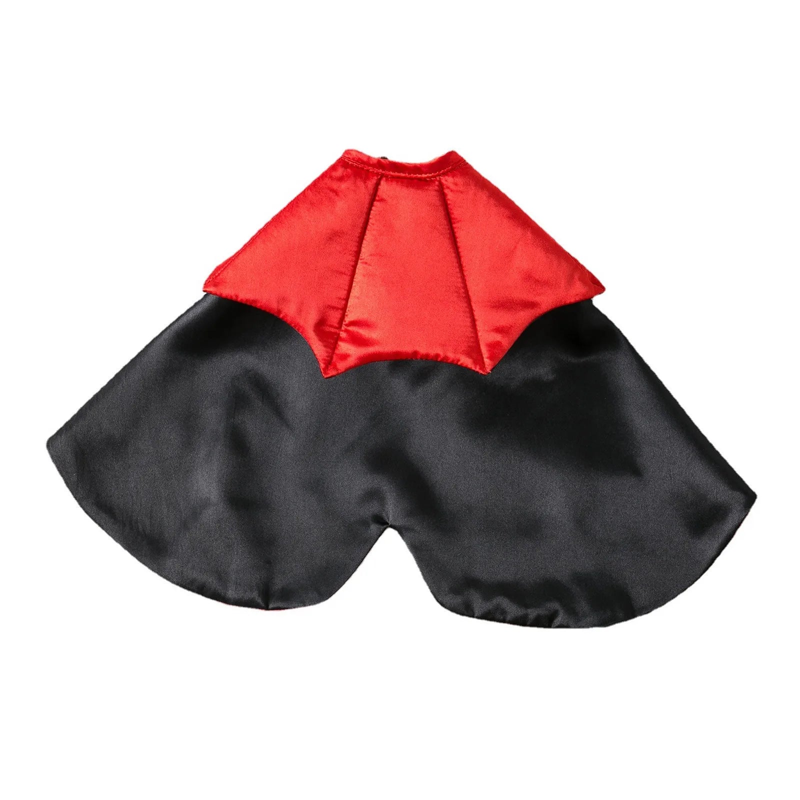 Pet vampire cloak for Halloween in black and red with a classic cape design