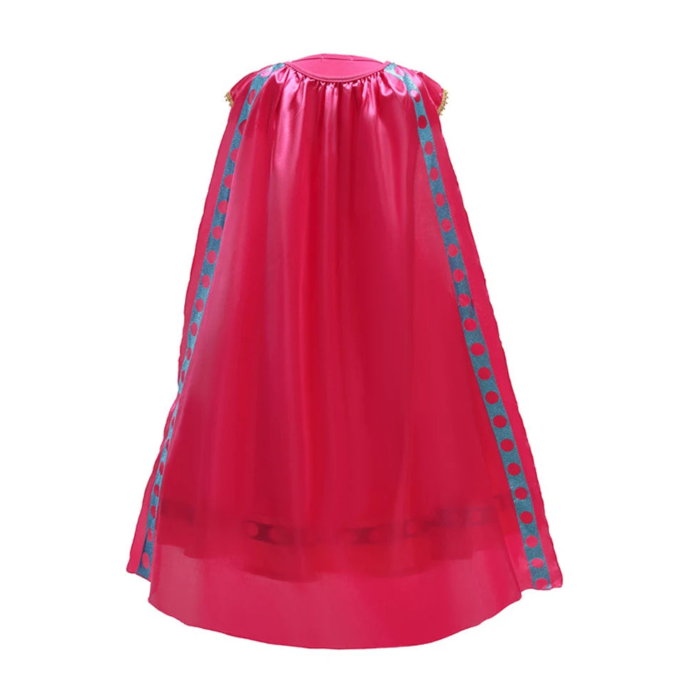 Elegant pink cape with blue accents, perfect for a Princess Jasmine costume for girls
